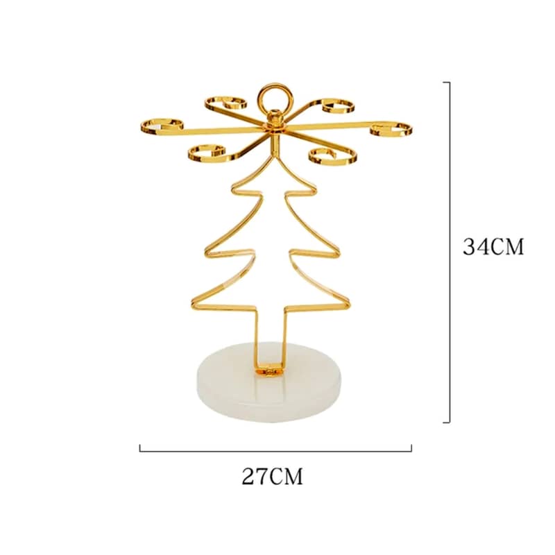 Christmas Tree Glass Holder, Golden Wine Rack for 6 Glasses 8