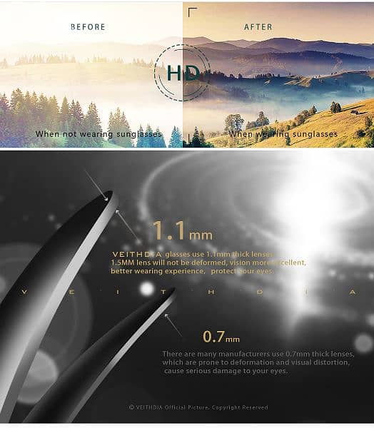 UV 400 Luxury Veithdia Men's Polarized Sunglasses, best shades. 7