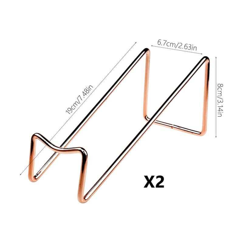 Minimalist Wine Bottle Holders – 2-Piece Rose Gold Metal Stands 6