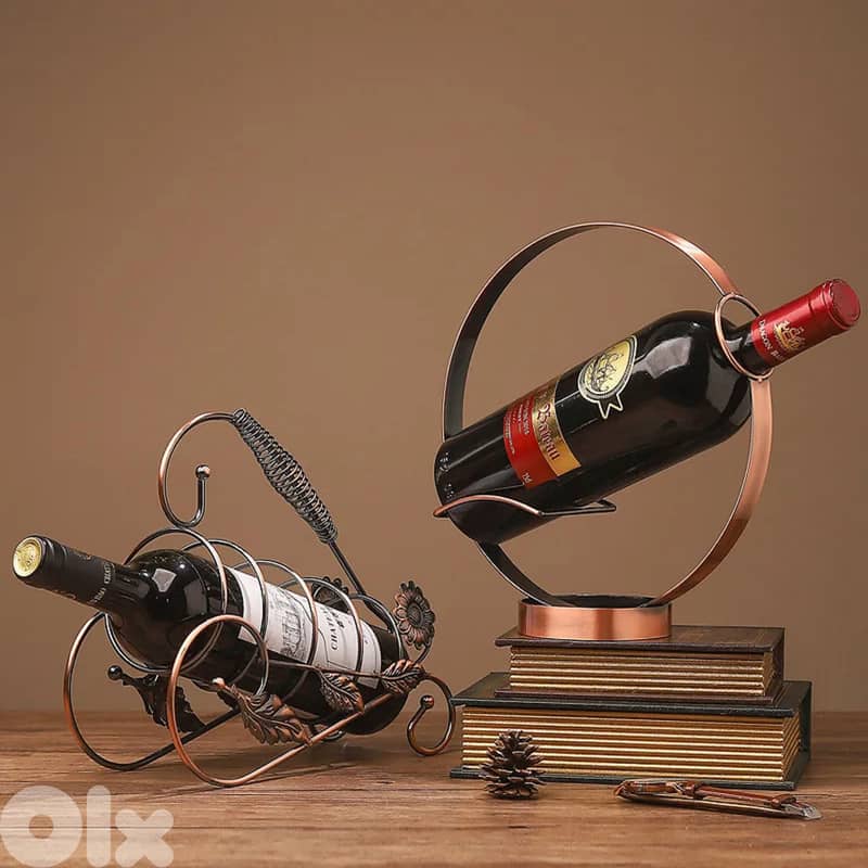 Floral Wine Bottle Holder, Vintage Style, Gold or Bronze Finish 4