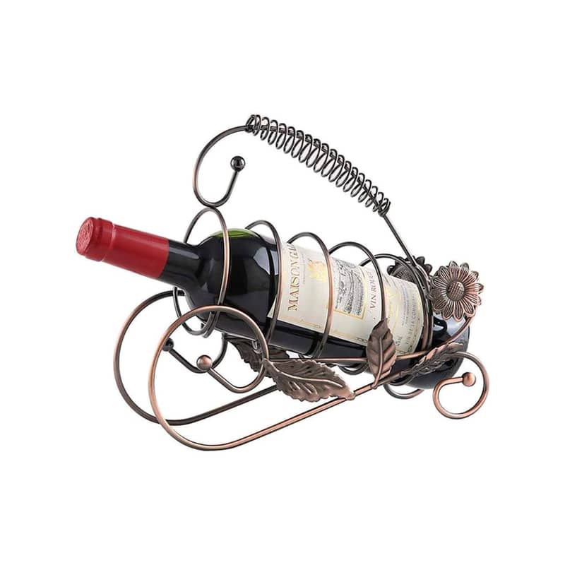 Floral Wine Bottle Holder, Vintage Style, Gold or Bronze Finish 5