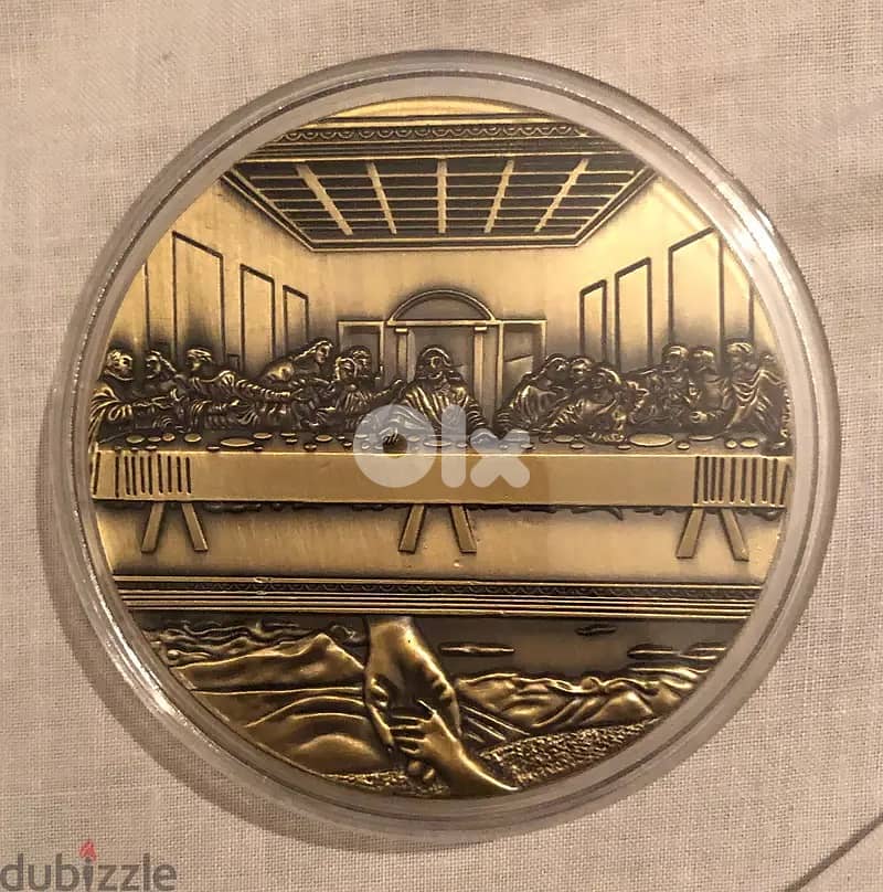 8cm Commemorative Bronze thick Medal Last Supper Jesus christ 1