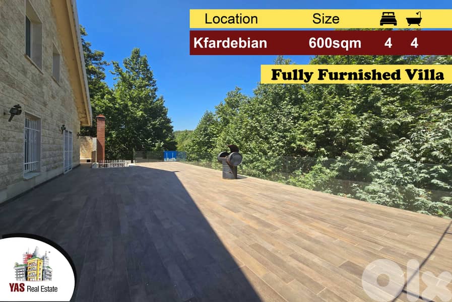 Kfardebian 600m2 Villa | 900m2 Land | Furnished | Mountain View | DA 0