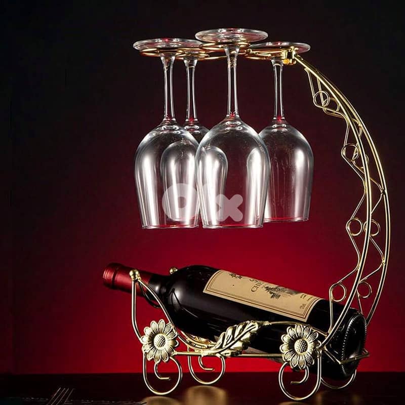 Dragon Boat Wine Rack – Gold Wine Bottle Holder, Floral Accents 2