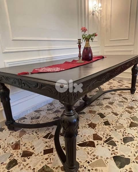Antique Solid Wood Dining Table 0