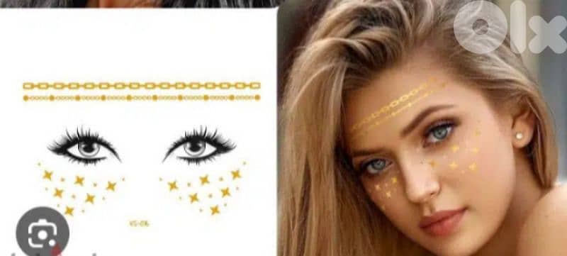 women's gold glitter tattoo 1