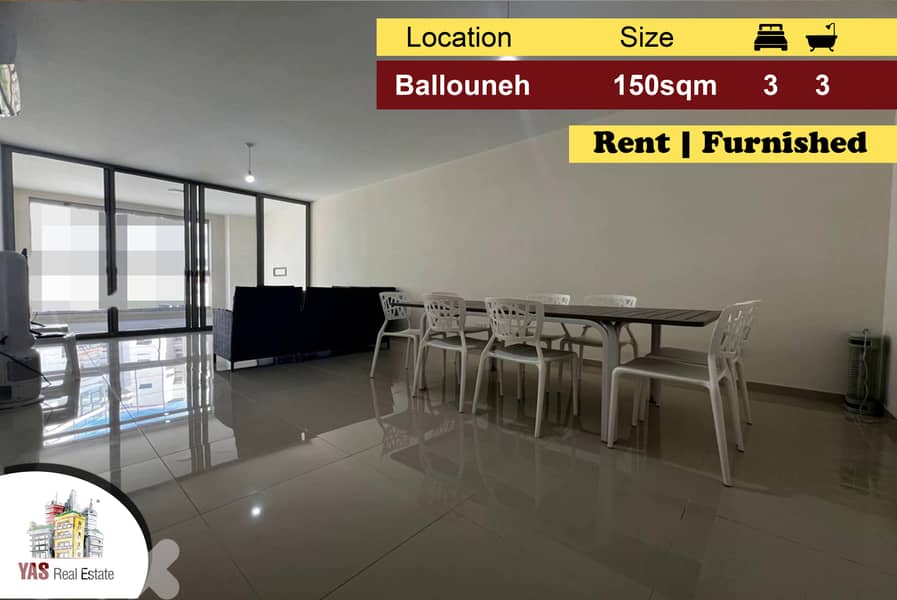 Ballouneh 150m2 | Rent | Furnished | Gated Community | New | KS | 0