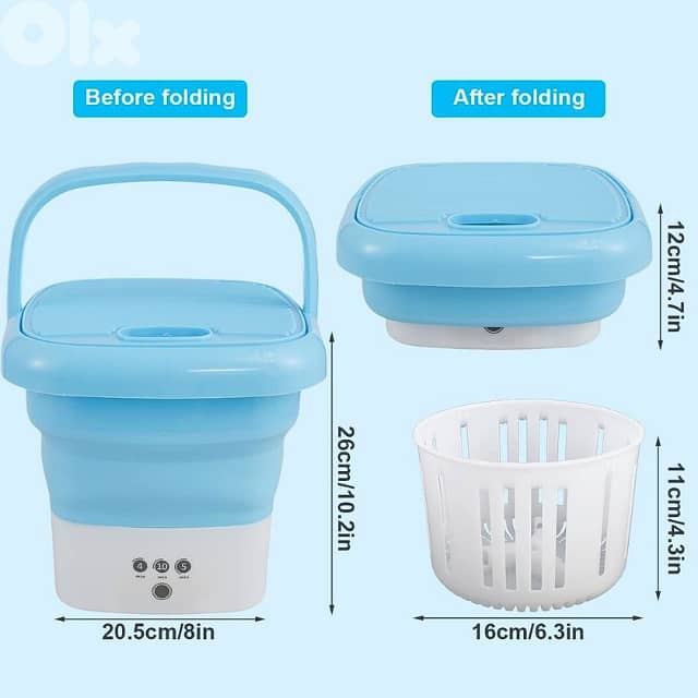 Mini Washing Machine – Foldable Laundry Washer & Dryer 4