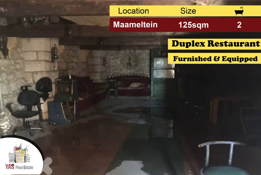 Maameltein 125m2 | Furnished/Equipped Restaurant | Duplex | IV AC | 0