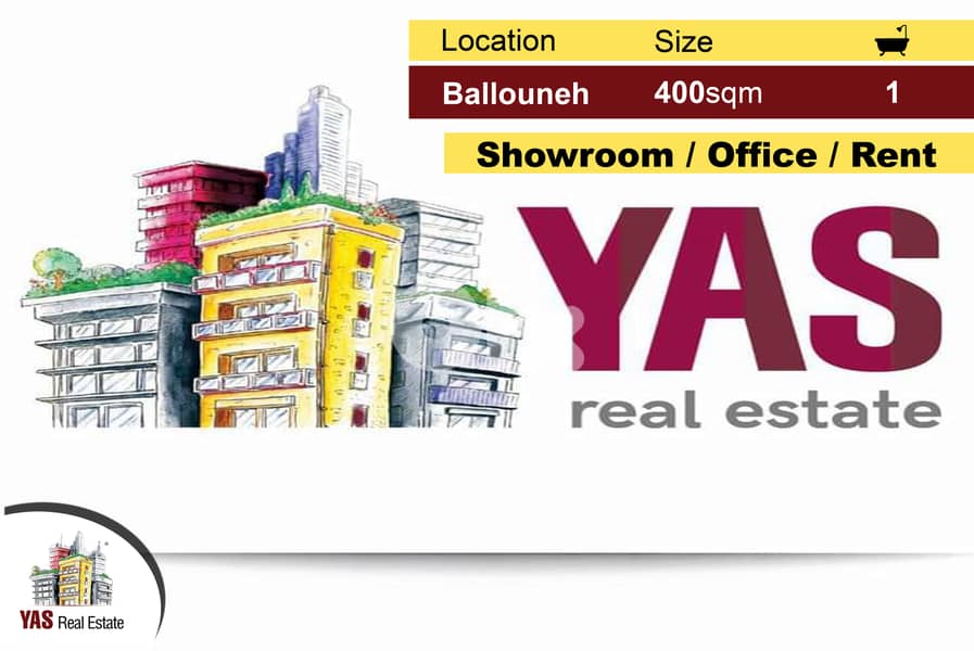 Ballouneh 400m2 | Showroom / Office | Main Highway | WA | 0