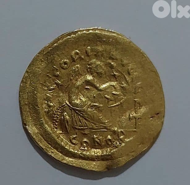 Byzantine Gold AV coin Semisis JustinanI year 527 AD weight 2.24 grams 1