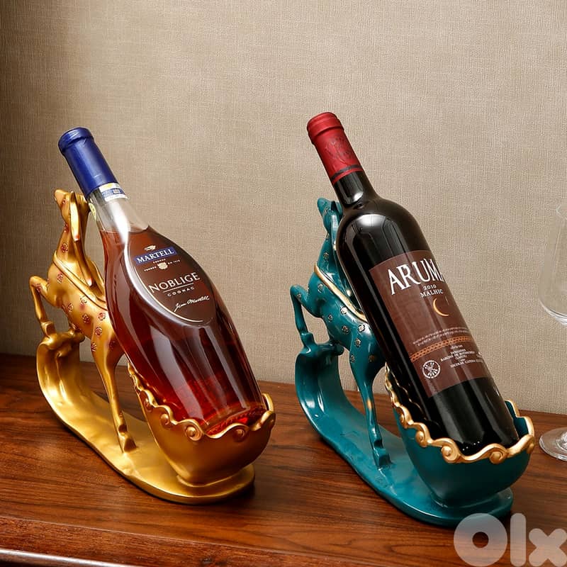 Graceful Deer Wine Rack – Elegant Floral Resin Bottle Holder 2