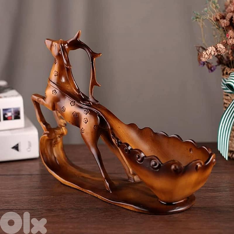 Graceful Deer Wine Rack – Elegant Floral Resin Bottle Holder 3