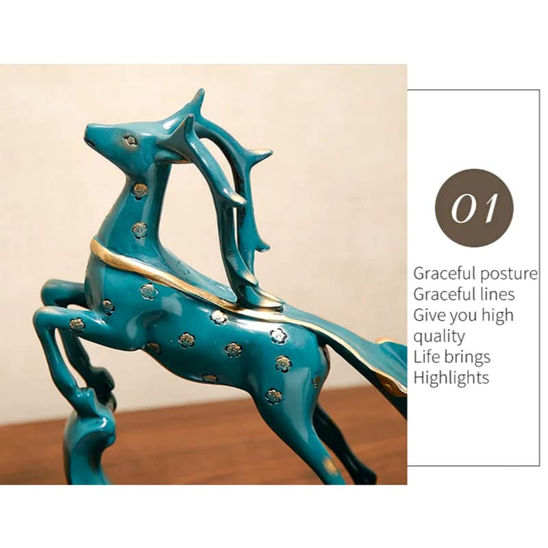 Graceful Deer Wine Rack – Elegant Floral Resin Bottle Holder 4