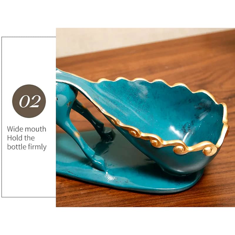 Graceful Deer Wine Rack – Elegant Floral Resin Bottle Holder 5