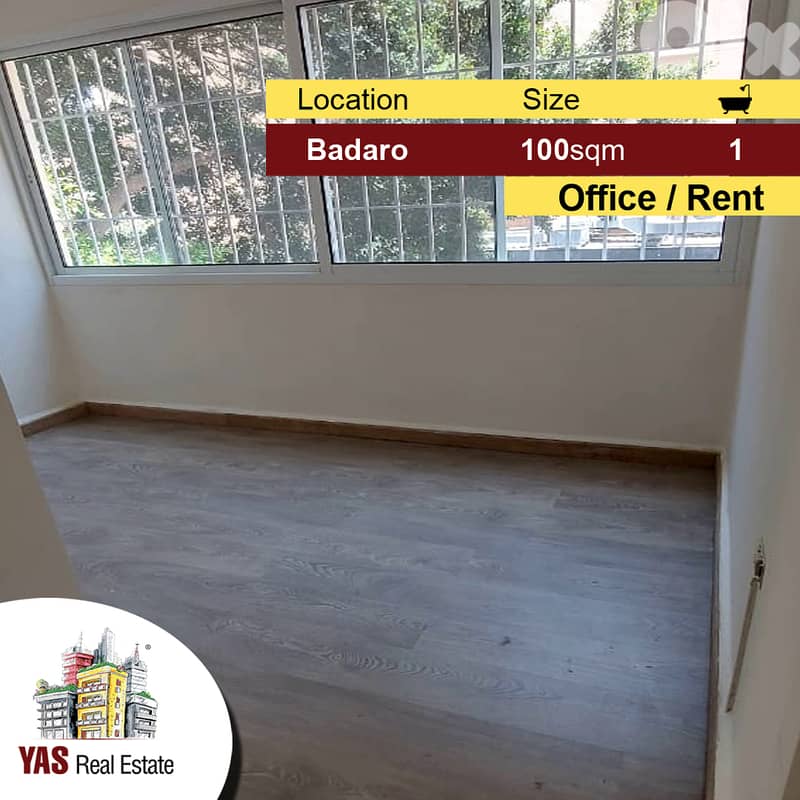 Badaro 100m2 | Office | Prime Location | Rent | MO | 0