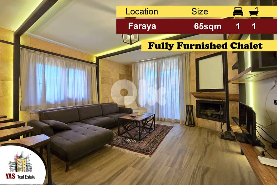 Faraya 65m2 | Fully Furnished | Decorated Flat | New | DA | 0