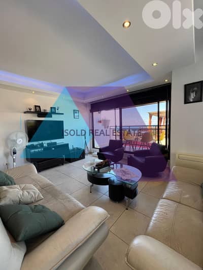 Decorated 90m2 Chalet+terrace+pool+Seaview for sale in Kaslik - كسليك
