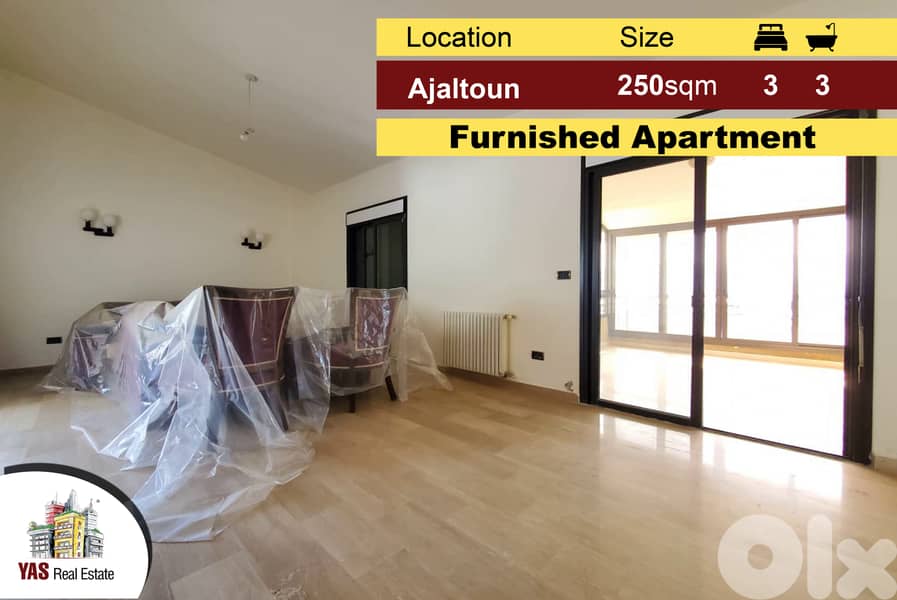 Ajaltoun 250m2 | Luxury Furnished Apartment | Panoramic View | 0