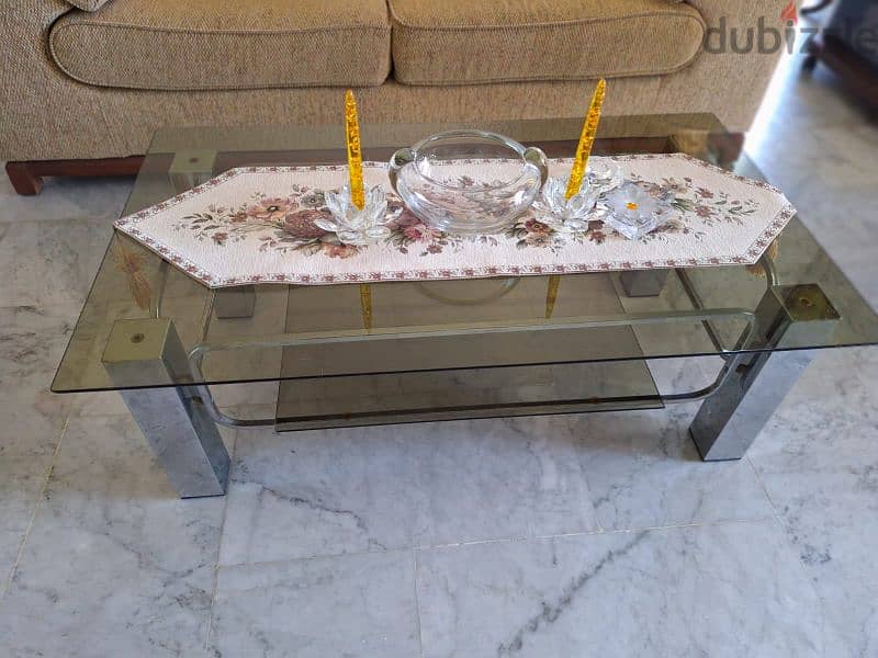 living room glass table italian chrome high quality 2