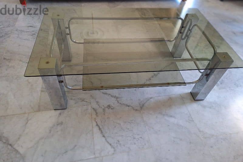 living room glass table italian chrome high quality 4