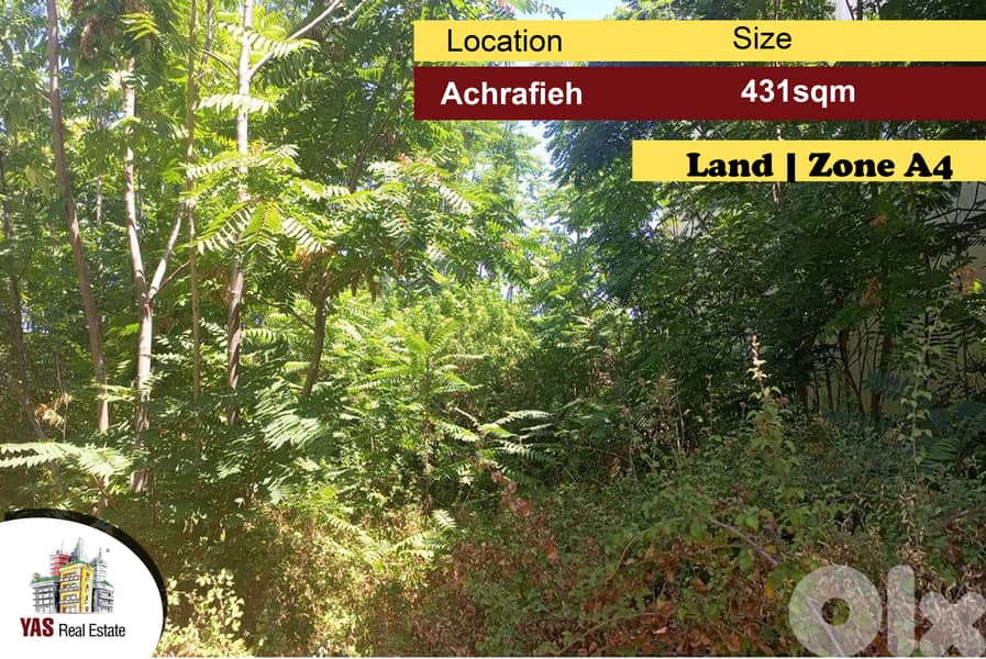 Achrafieh 461m2 | Land | Zone A4 | Dead End Street | PA | 1