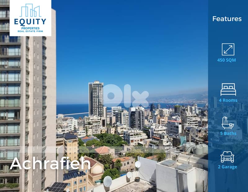 450 SQM Apartment For Sale In Achrafieh شقة للبيع في الاشرفية #JZ99924 0