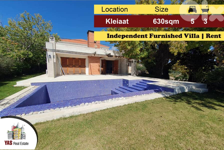 Kleiaat 630m2 | 1200m2 Land | Villa for Rent | High End | Furnished|KH 0