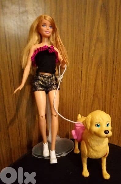 "Barbie SPLISH PUP" as new doll Mattel 2017 flex legs +Dog, both=35$ 10