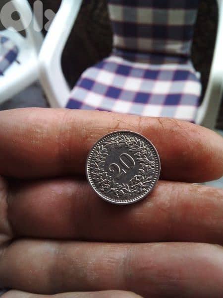swiss 1955 20 cent coin 1