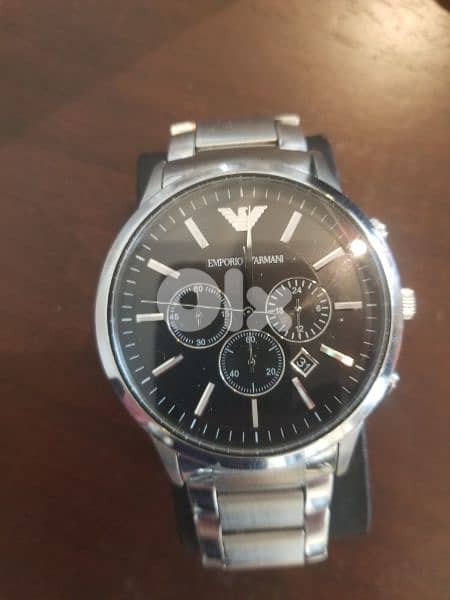 Genuine Emporio Armani Silver and Black watch 1