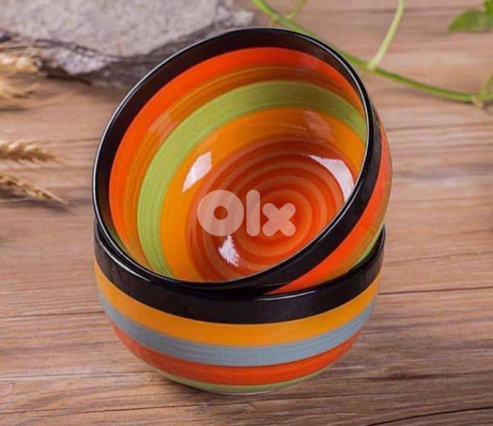 spiral colors ceramic bowls 2