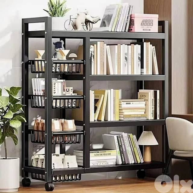 Mobile Storage Trolley with 4 Adjustable Shelves for Kitchen, Bathroom 1