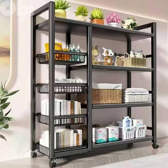 Mobile Storage Trolley with 4 Adjustable Shelves for Kitchen, Bathroom 3