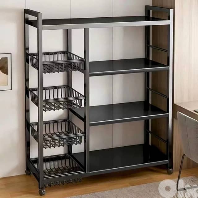 Mobile Storage Trolley with 4 Adjustable Shelves for Kitchen, Bathroom 6