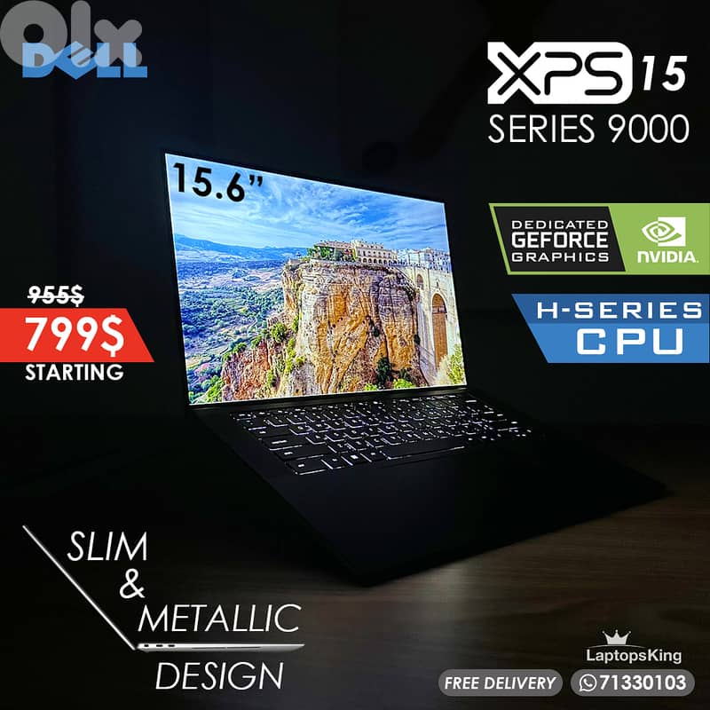 DELL XPS 15 SERIES 9000 H-SERIES DEDICATED NVIDIA VGA 15.6” LAPTOPS 0