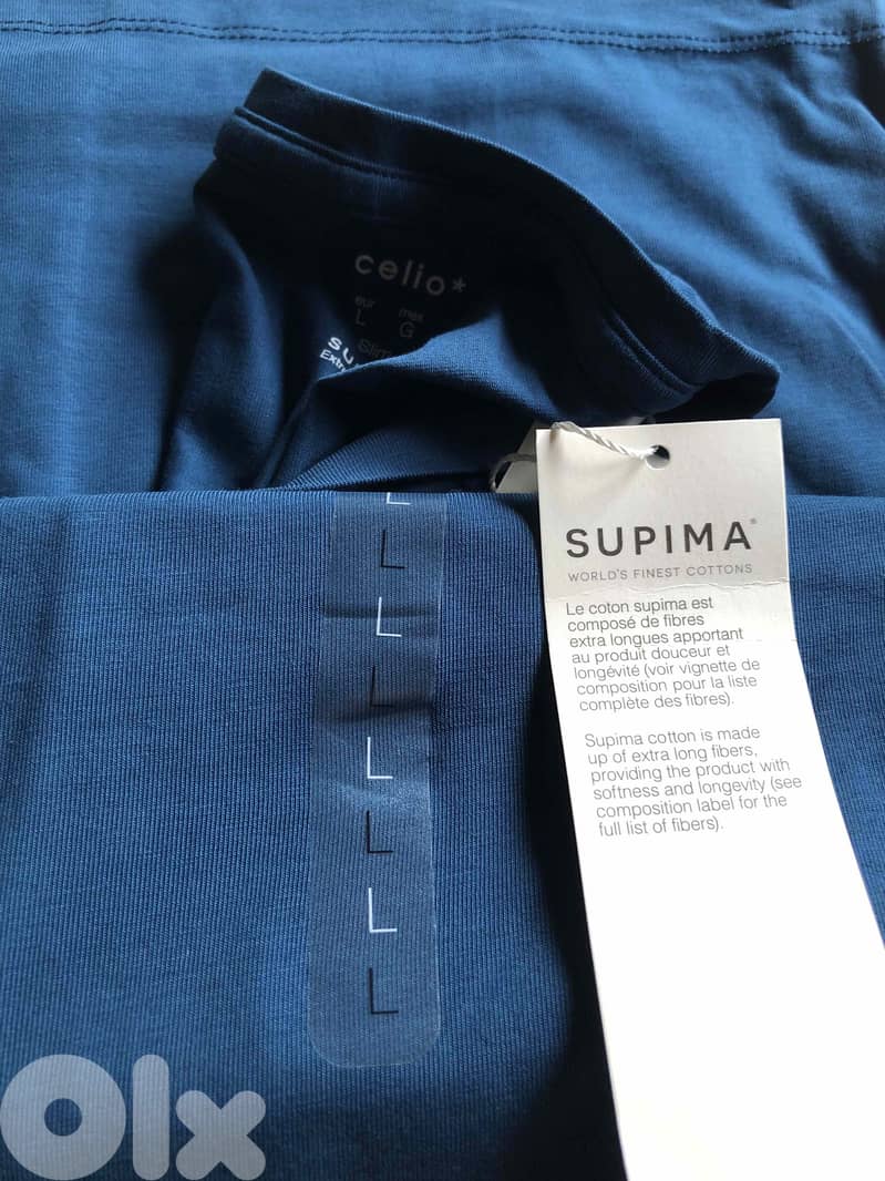 Celio Men's T-Shirt SUPIMA, (Petrole size L ) 35$ 2