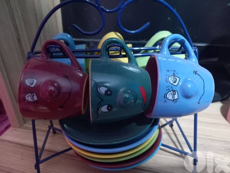 smile coffee cups set 1