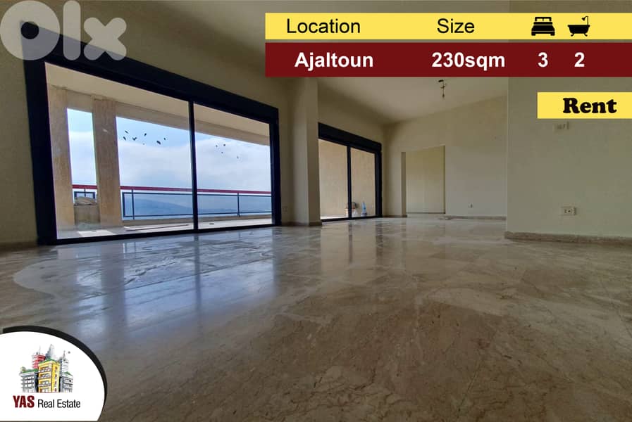 Ajaltoun 230m2 | Terrace | Mountain View | Rent | Calm Street | KH | 0