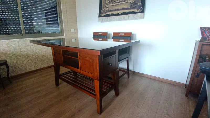 Modern original high Dining table + 6 swivel high chairs 2