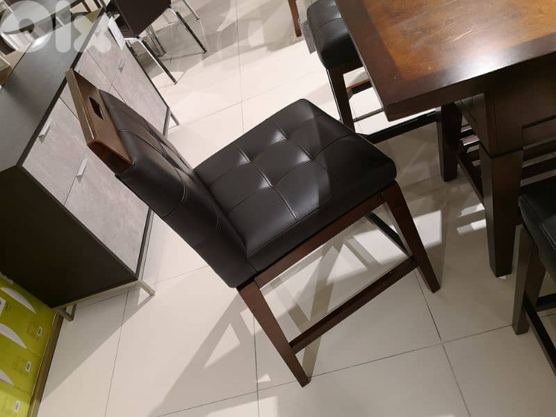 Modern original high Dining table + 6 swivel high chairs 8