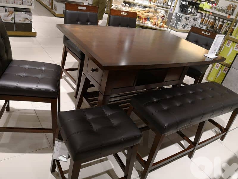 Modern original high Dining table + 6 swivel high chairs 12