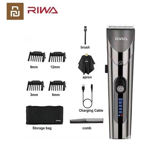 Professional Xiaomi RIWA Hair trimmer Clipper cordless مكنة حلاقة 0