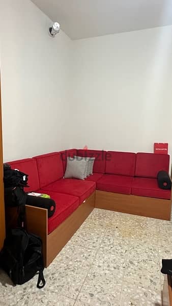 L shape sofa 2 parts for sale with cushions 1