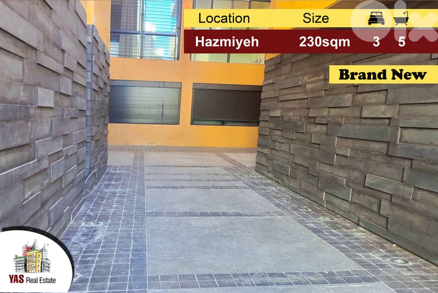 Hazmiyeh 230m2 | 100m2 Rooftop | 70m2 Terrace | Brand New | PA | 0