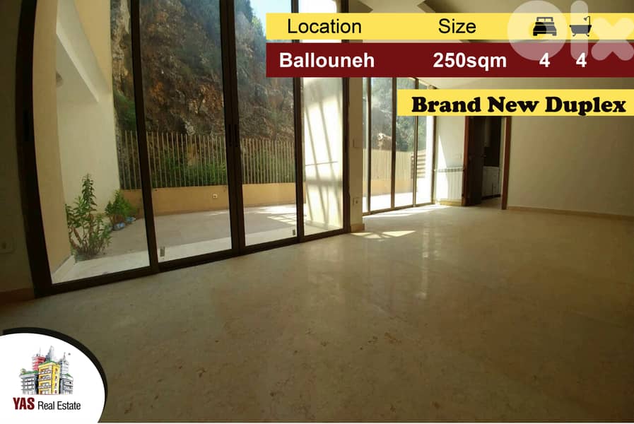 Ballouneh 250m2 | 80m2 terrace | duplex | brand new 0