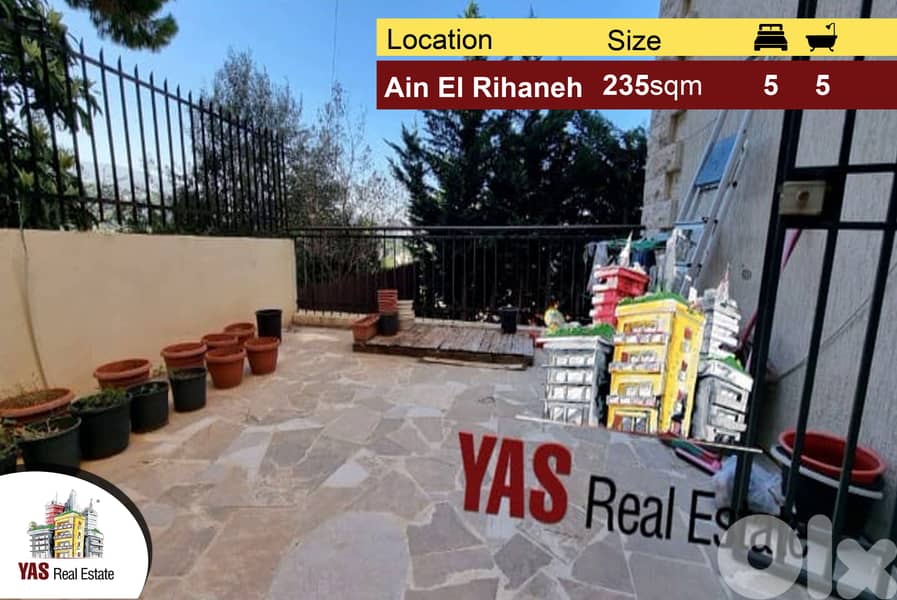 Ain El Rihaneh 235m2 + 235m2 Terrace / Garden | High-End | View | 0