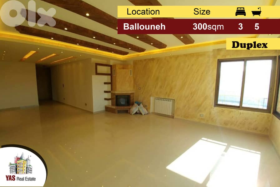 Ballouneh 300m2 Duplex | 30m2 Terrace | Brand New | High End | 0