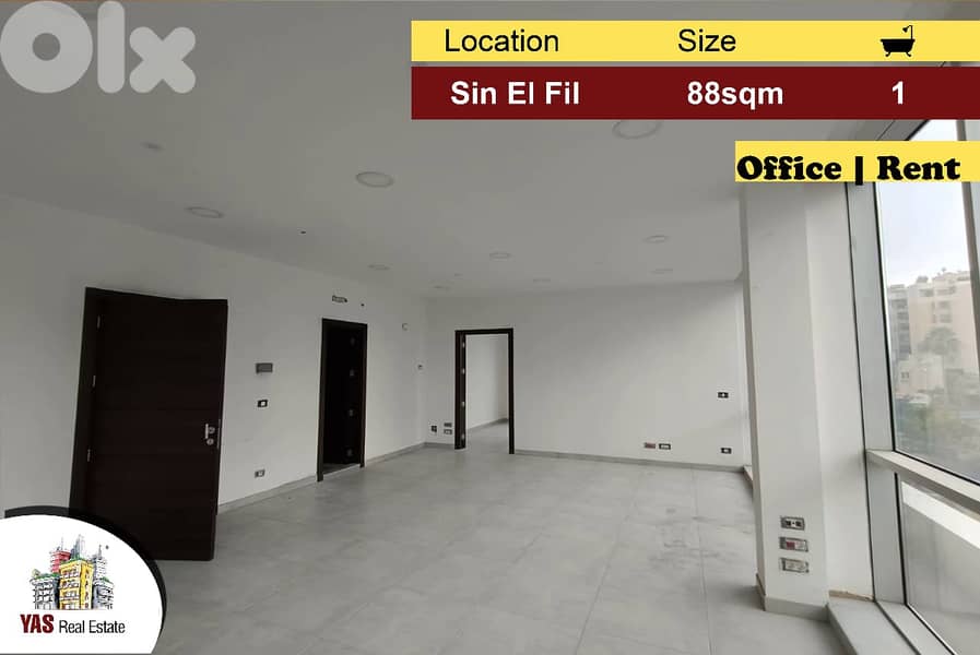 Sin El Fil 88m2 | Office | For Rent | New | Well maintained | AA AC| 0