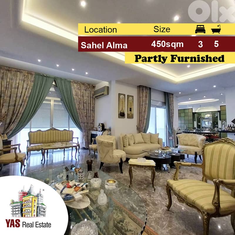 Sahel Alma 450m2 | Terrace | Open View | Semi Furnished | Renovated | 0